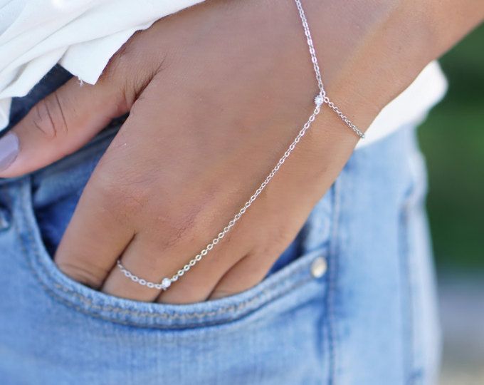 Chandrika Silver Hand Chain