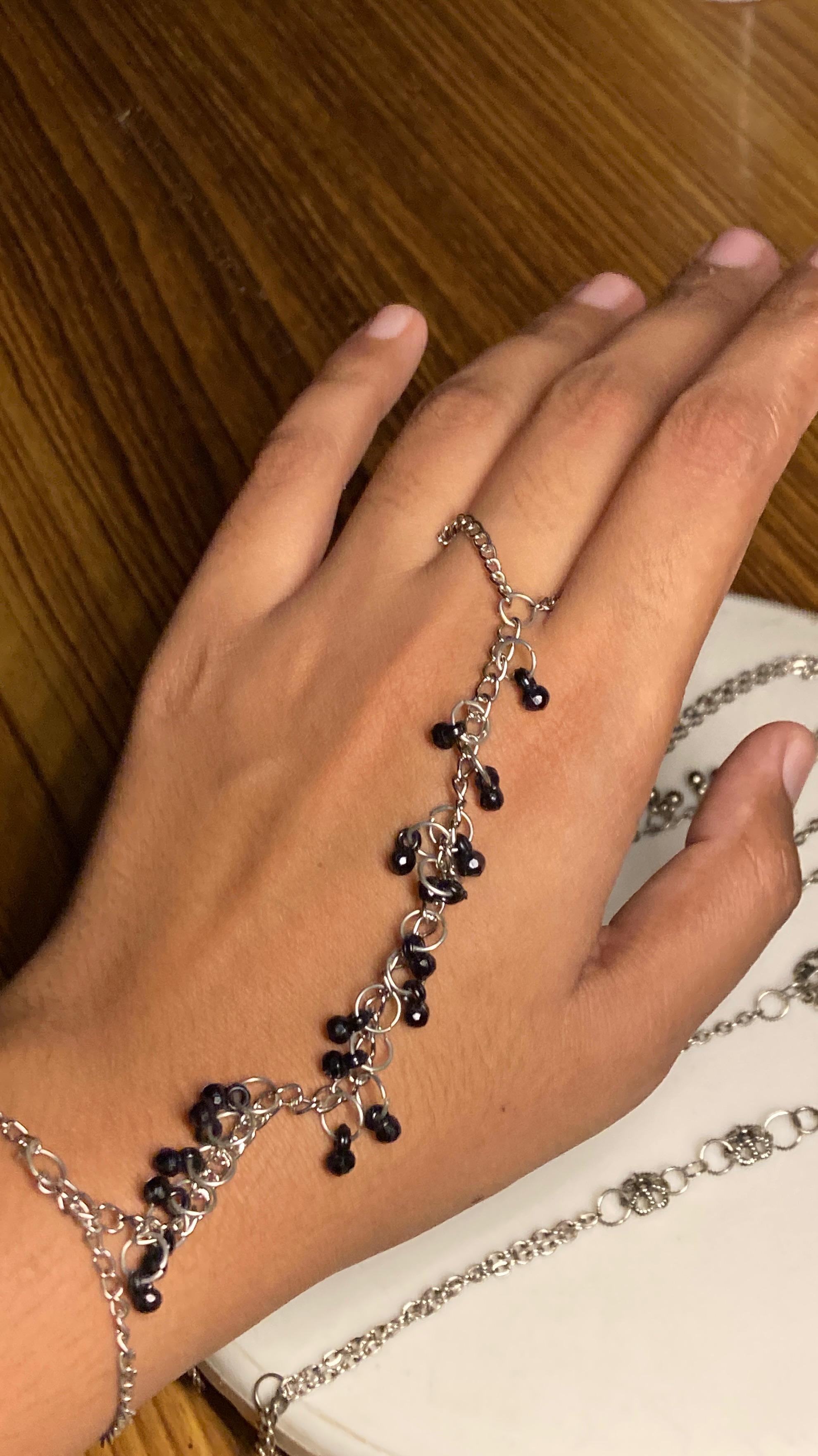 Aneri Silver Hand Chain